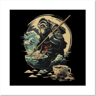 Traditional Japanese Monkey Ramen - The Great Wave Posters and Art